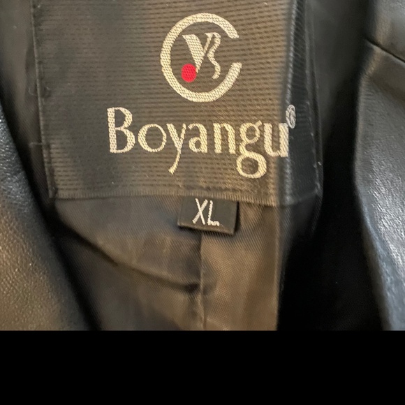 VINTAGE  LEATHER  y2k  black leather jacket Size XL - Picture 5 of 14